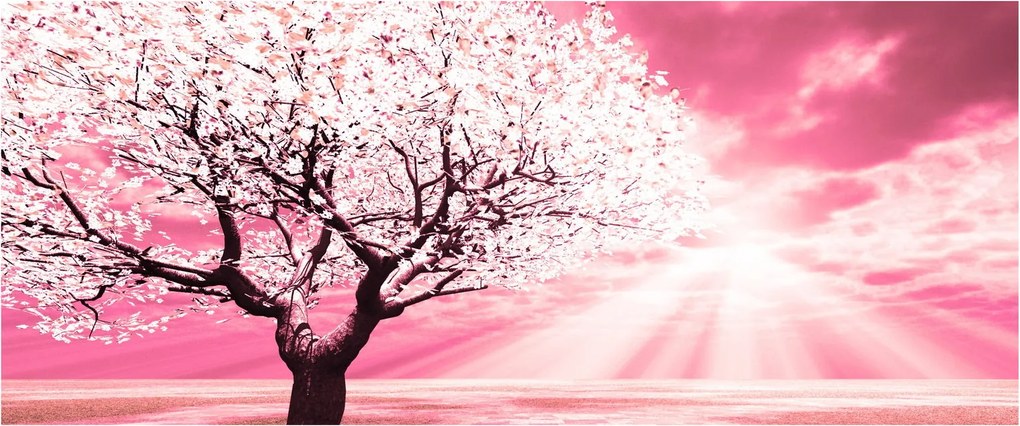 Rózsaszín fa képe (120x50 cm)