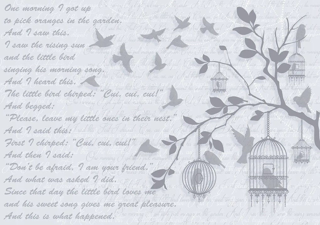 Flizelin fotótapéta Fa madarakkal finom háttér 368x254 +ragasztó