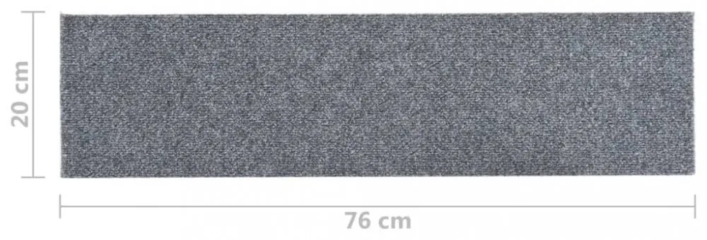 15 db világosszürke öntapadó lépcsőszőnyeg 76 x 20 cm