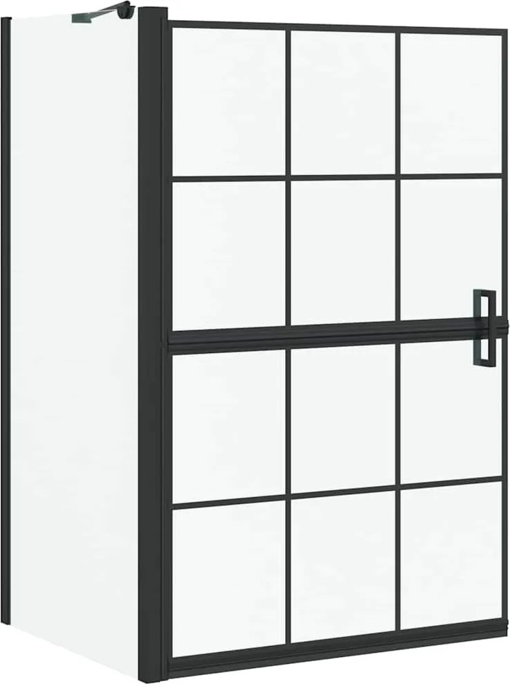 vidaXL Fürdő Zuhany Képernyő Fekete és Átlátszó 116 x 68 x 128 cm