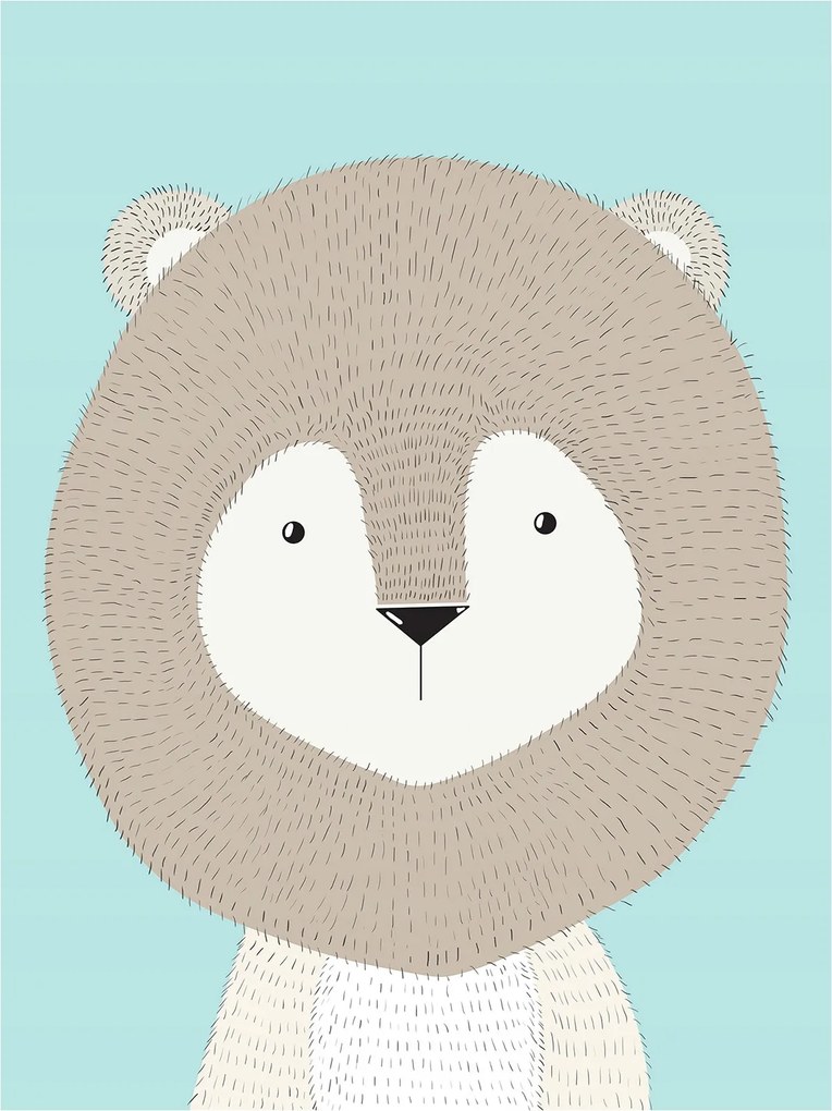 Fotótapéta flizelina Oroszlán skandináv stílus a gyerekszobába 184x254 +ragasztó