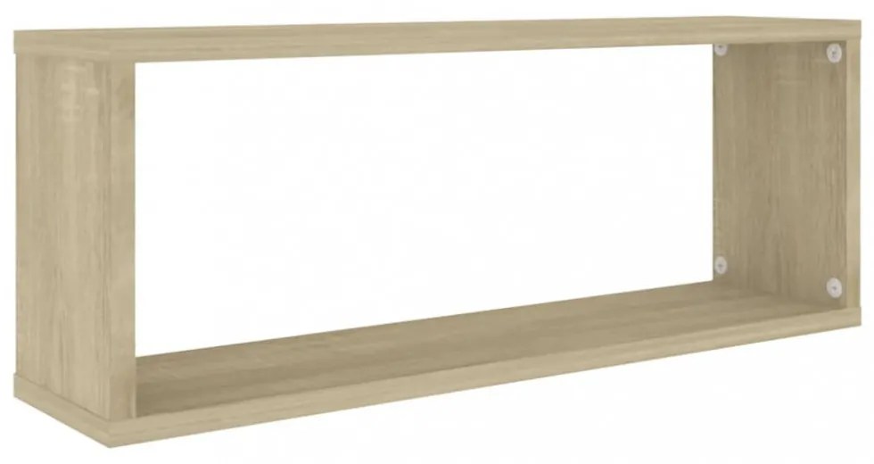 6 db sonoma tölgy szerelt fa négyszögű fali polc 60x15x23cm