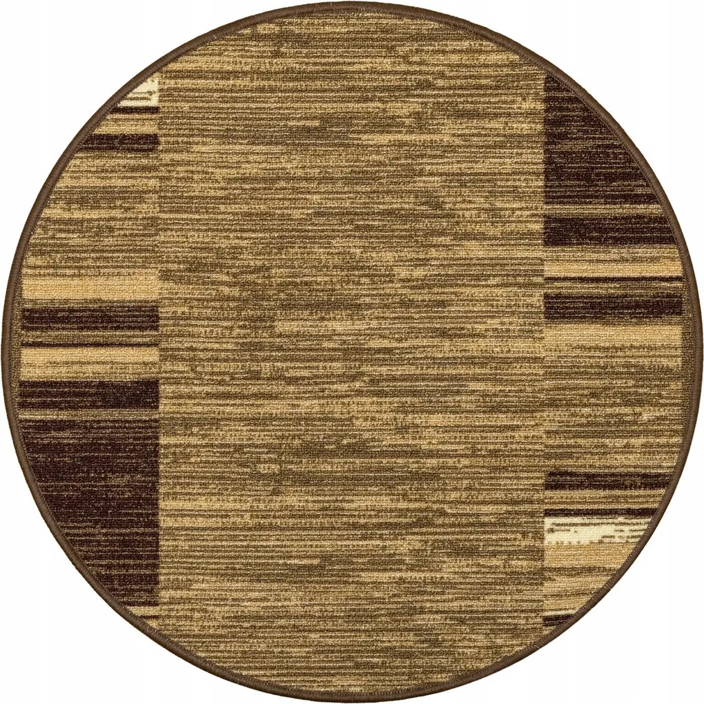 Kerek Szőnyeg Gumírozott Járda Bézs Barna Csíkos Adagio átm. 133 cm
