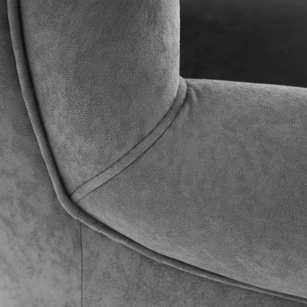 Füles fotel, szürke, CHARLOT