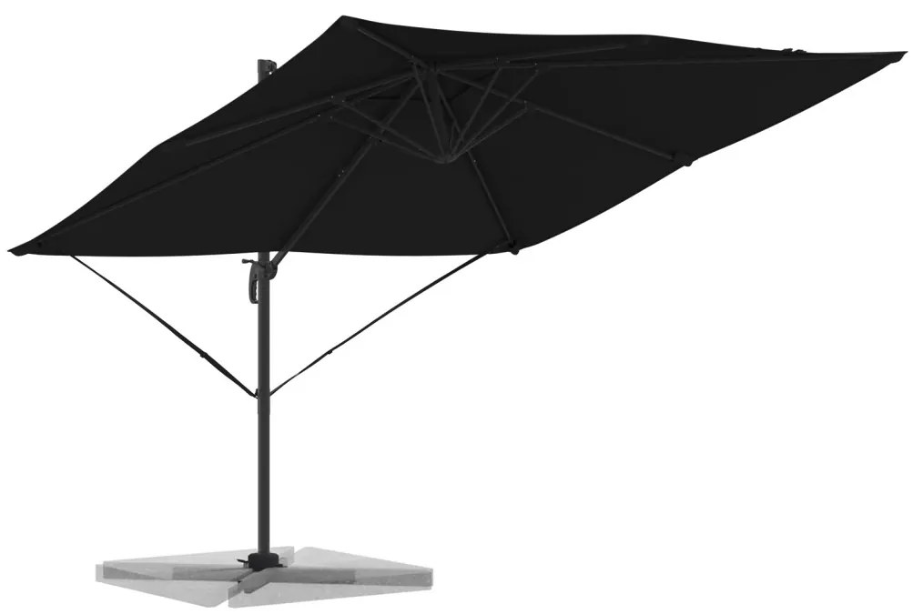 Konzolos Roma Parasol Fekete 286x285x265 cm Alumínium