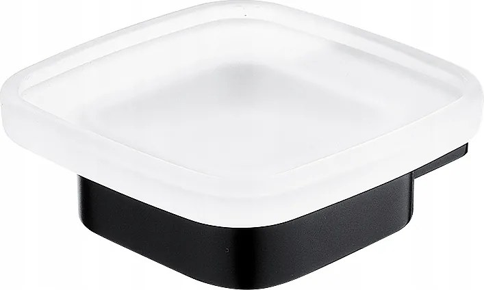 Nimco Kibo fekete fali szappantartó, matt üveg és fekete fém Ki-14059C-90_