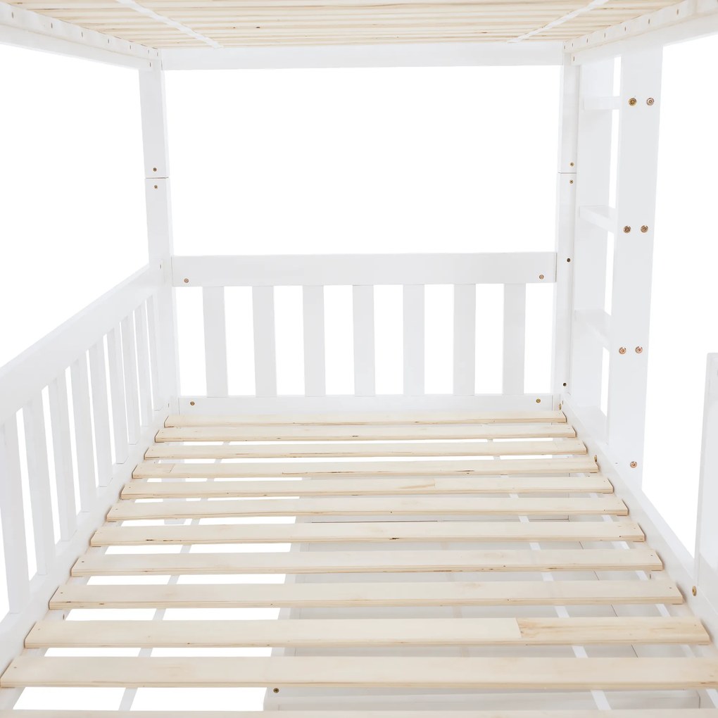 Montessori emeletes ágy, fehér, VENITA TYP 2