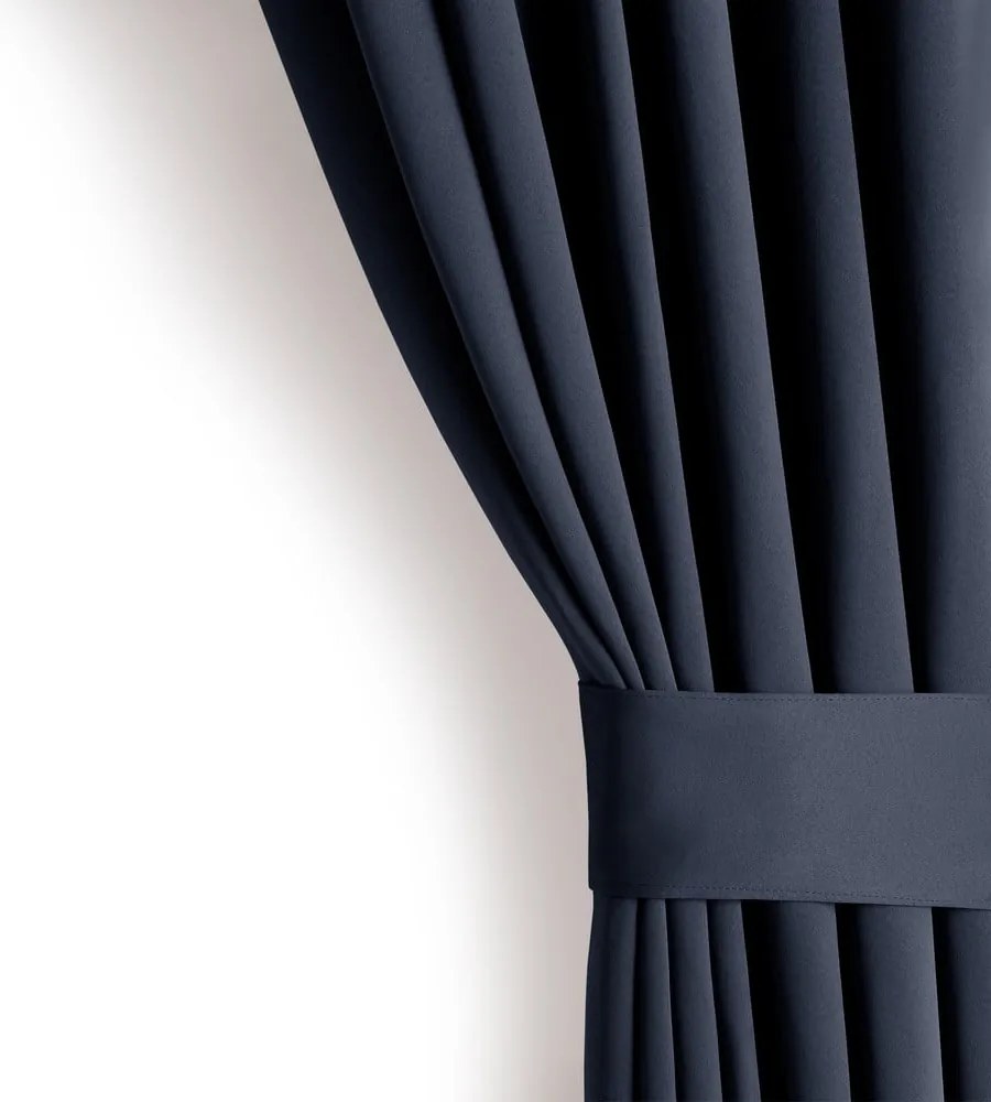 Sötétkék sötétítő termo függöny 140x245 cm Pleat – Restilo