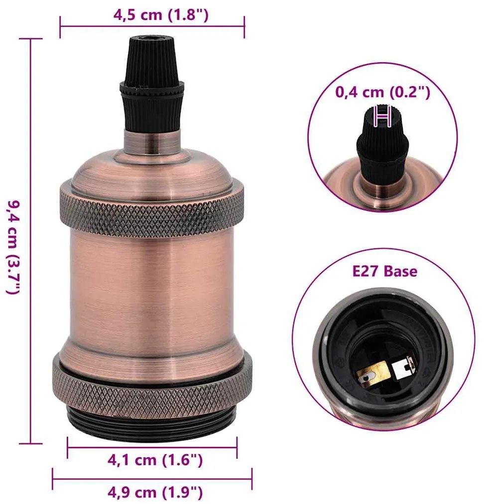 2 db vörös bronz lámpatartók E27