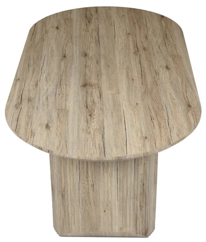 Masă de sufragerie, 200x100x76 cm, blat MDF, decor 3D stejar san remo