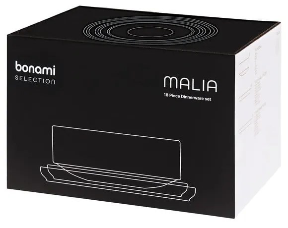 Malia 18 db-os szürke agyagkerámia étkészlet - Bonami selection