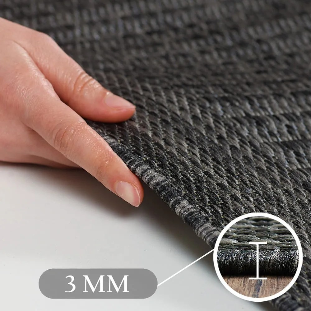 Sötétszürke kültéri-beltéri szőnyeg 200x290 cm Giza 1410 – Ayyildiz Carpets