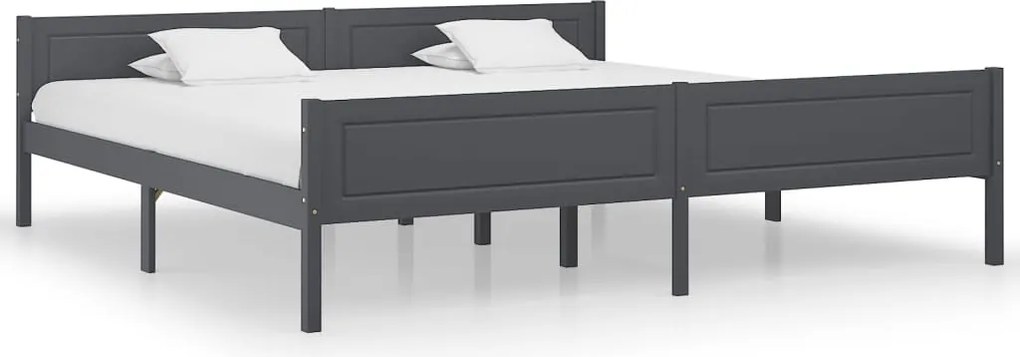 vidaXL szürke tömör fenyőfa ágykeret 200 x 200 cm