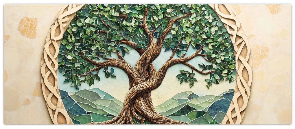 Kép – Fonott életfa (120x50 cm)
