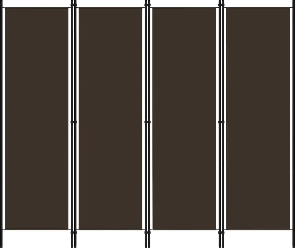 vidaXL barna 4 paneles paraván 200 x 180 cm