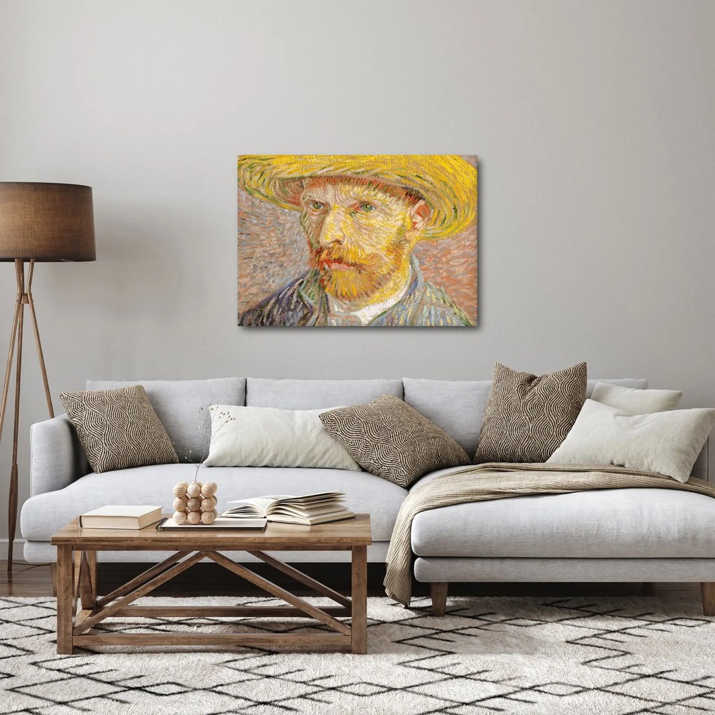 Kép - Vincent van Gogh, Self-Portrait with a Straw Hat (The Potato Peeler), reprodukciók (70x50 cm)