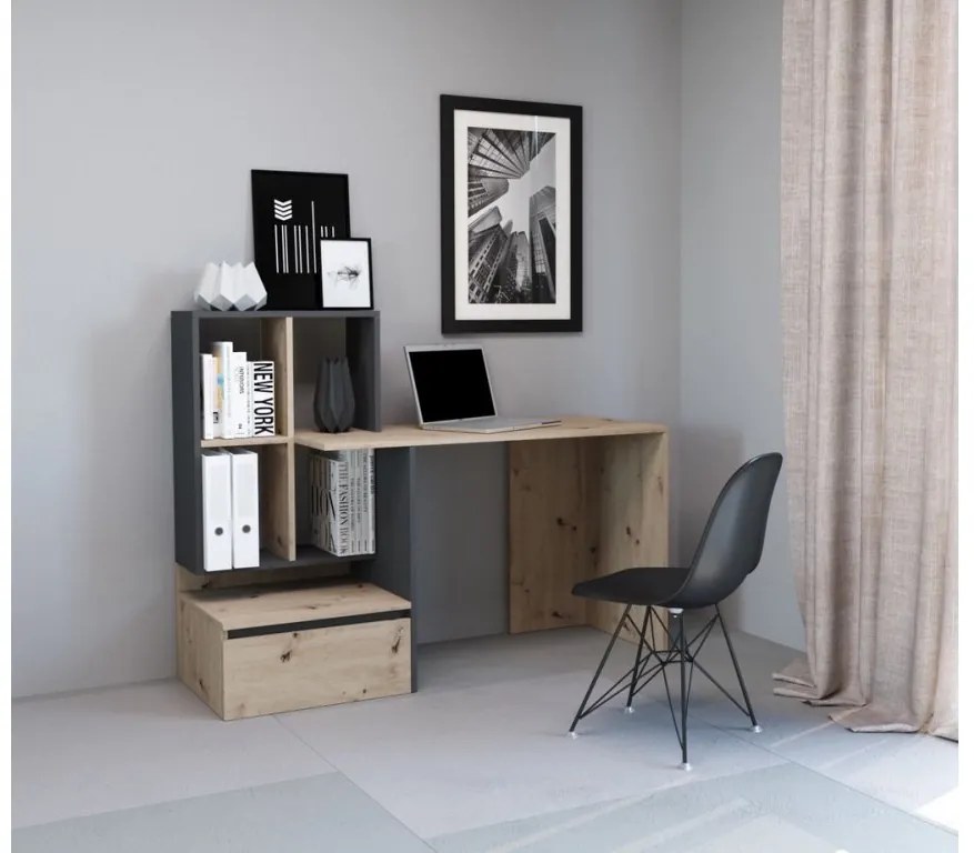 PC asztal Paca 2 (artisan tölgy + antracit). 1048465