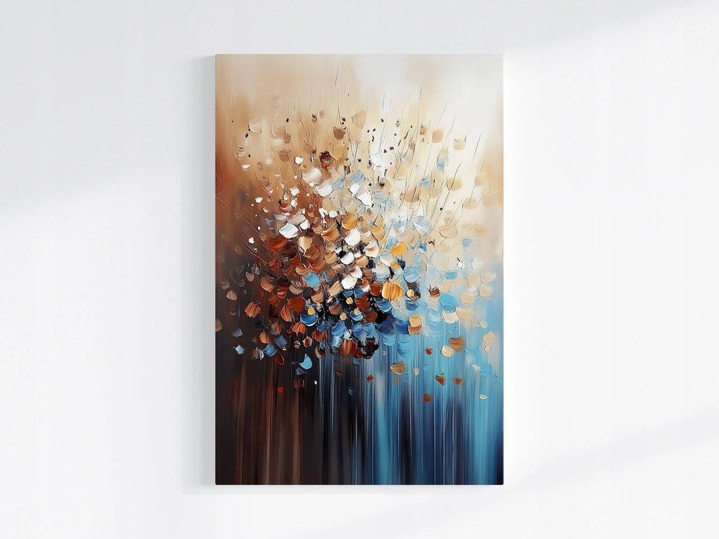 Canvas Vászonkép Absztrakt Barna Bézs Türkiz Glett Impasto 40x60