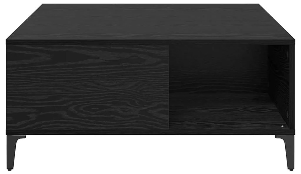 vidaXL Dohányzóasztal Fekete tölgy 80 x 80 x 36,5 cm Faanyag