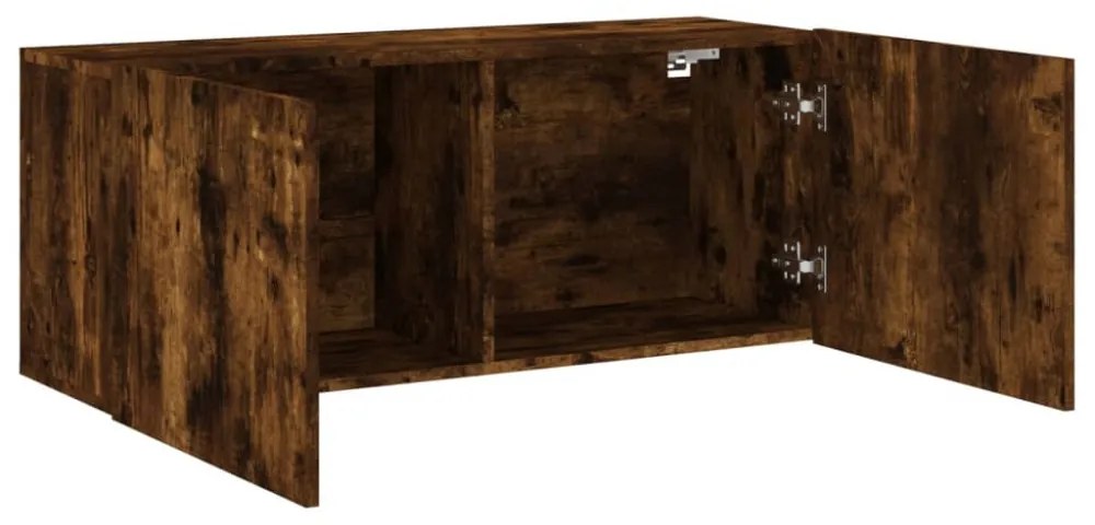 füstös tölgy színű falra szerelhető TV-szekrény 100x30x41 cm