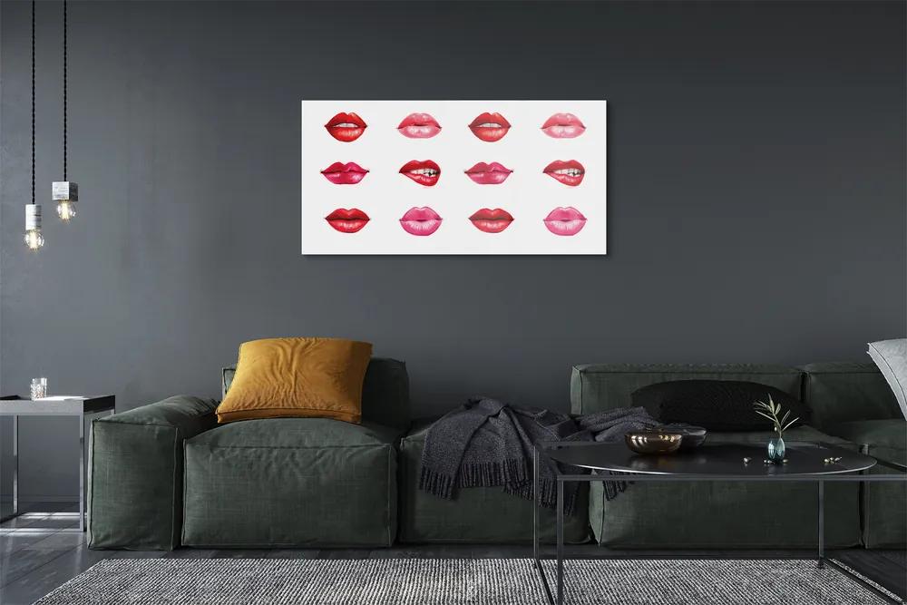 Üvegképek Vörös és rózsaszín ajkak 120x60cm