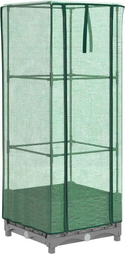 vidaXL rattan megjelenésű magaságyás melegháztakaróval 40x40x123 cm