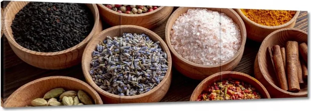 Vászonkép 120x40 Só Ánizs Fahéj kurkuma