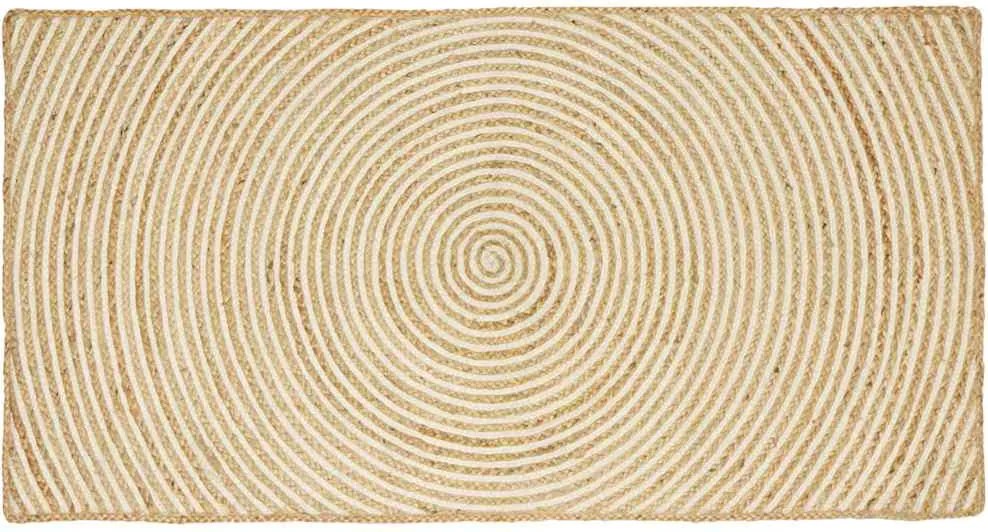 vidaXL Szőnyeg Természetes és Fehér 80 x 150 cm Juta