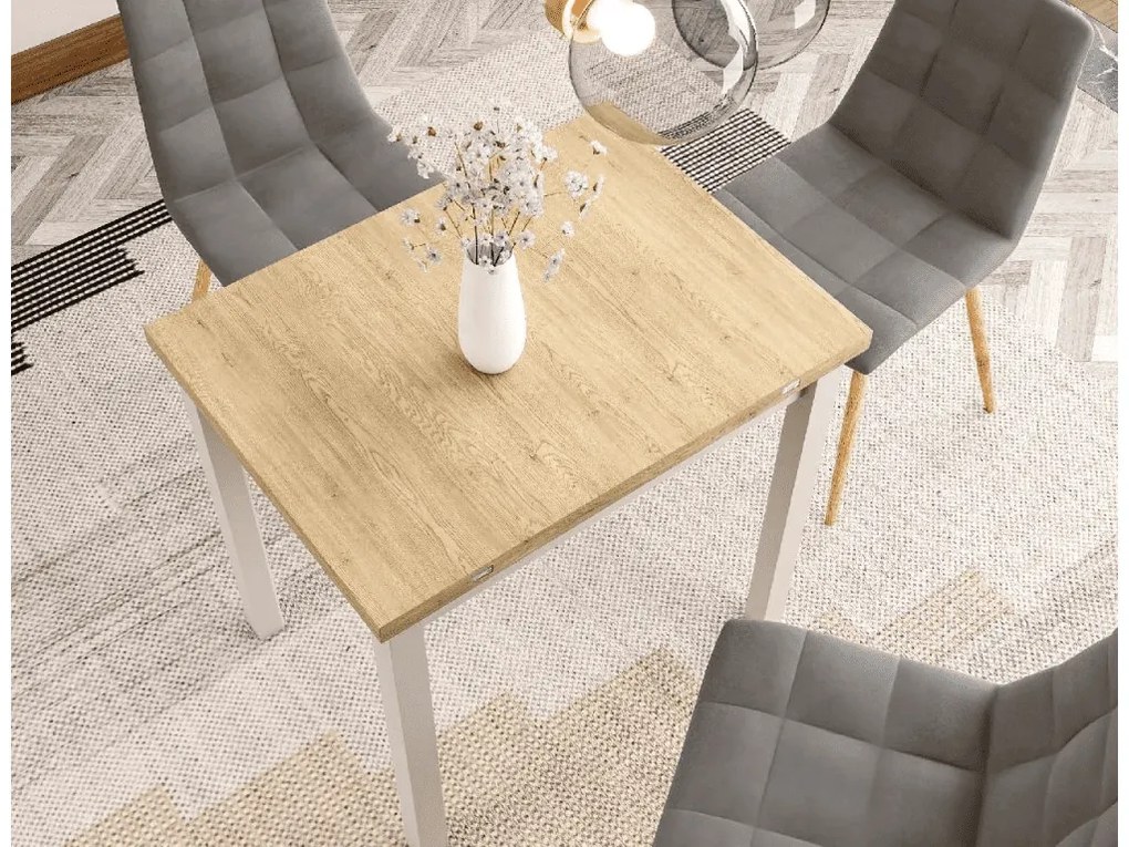 Kihúzható étkezőasztal FLIP 80(160)X80 cm, Cremona Torro tölgy/kašmír