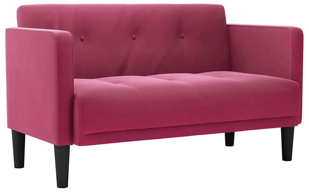 bordó bársony loveseat kanapé 111 cm