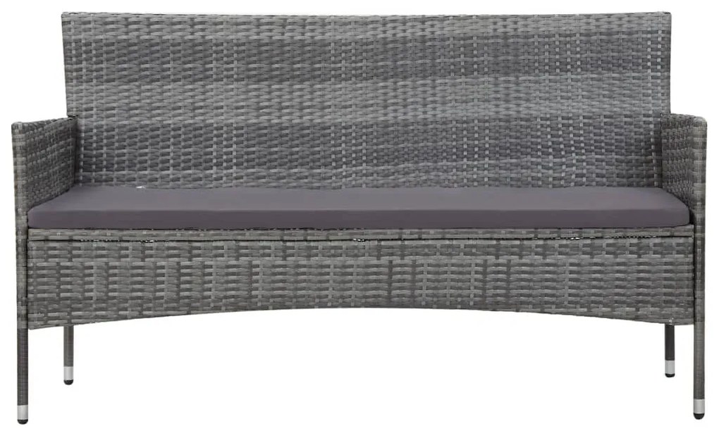 4 részes szürke polyrattan kerti ülőgarnitúra párnákkal