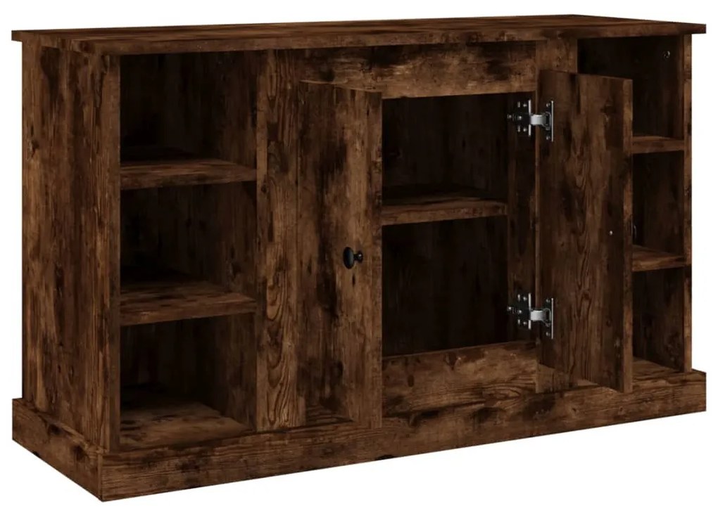 füstös tölgy színű szerelt fa tálalószekrény 100x35,5x60 cm