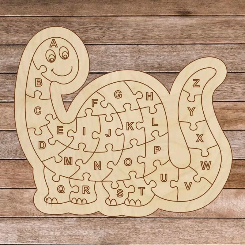 Gyermek fa puzzle - Dinoszaurusz és ábécé A -ZET 26 darab | SENTOP H006