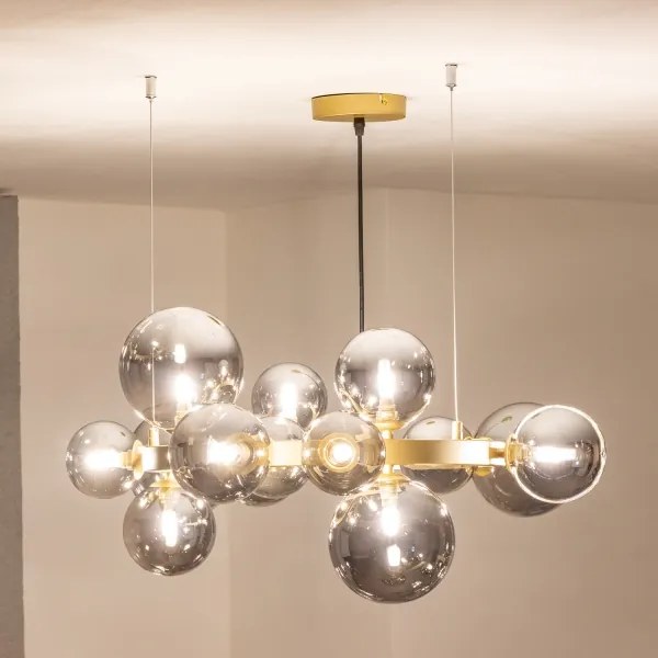 Brilagi - LED Csillár zsinóron MILLA 15xG9/3W/230V arany/füstös