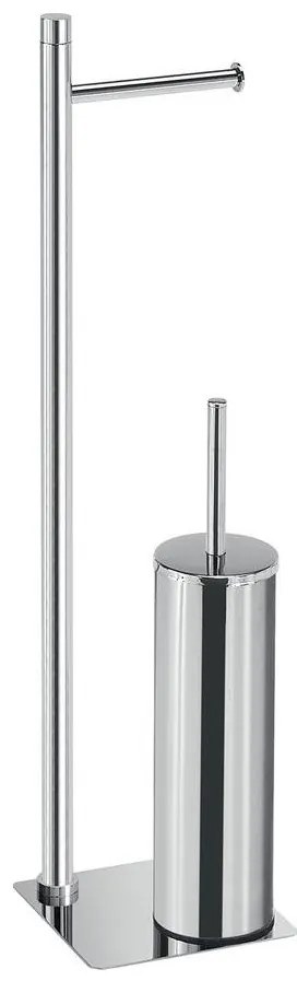 Gedy - TRILLY álló WC-kefe toalettpapír-tartóval, fényes króm
