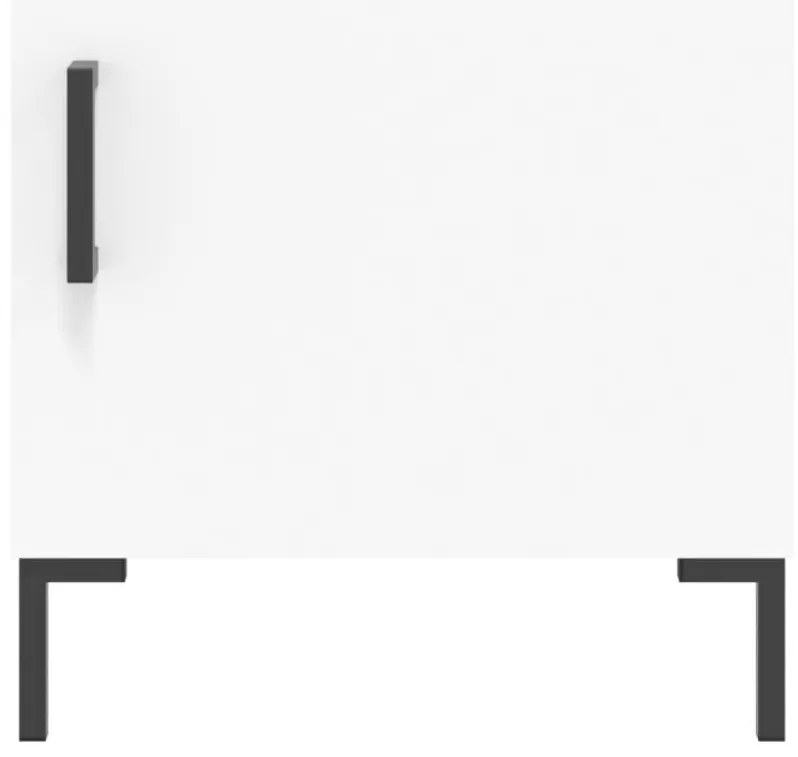 2 db fehér szerelt fa éjjeliszekrény 40 x 40 x 50 cm