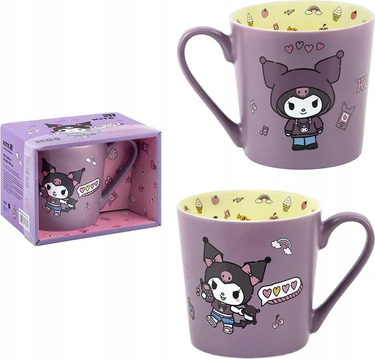 Kerámia bögre gyerekeknek Kuromi 400 ml lila Kite