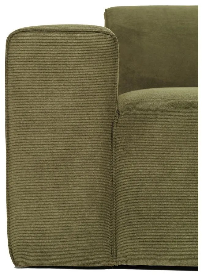 Sting zöld kordbársony kanapé modul, bal oldali - Scandic