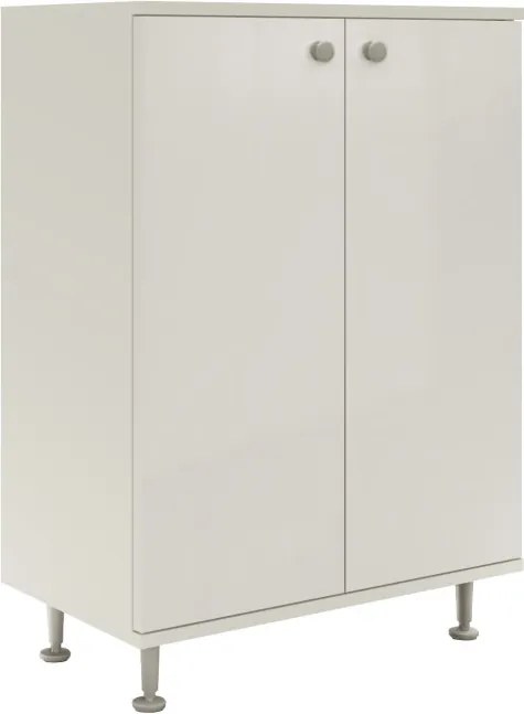 Zaria 2 ajtós fürdőszobai szekrény, Fényes fehér / Fehér, MDF, 60 x 35 x 85 cm