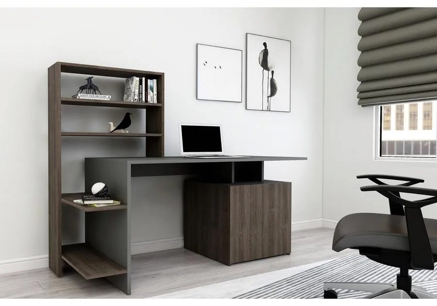 Íróasztal Melis - Walnut, Anthracite