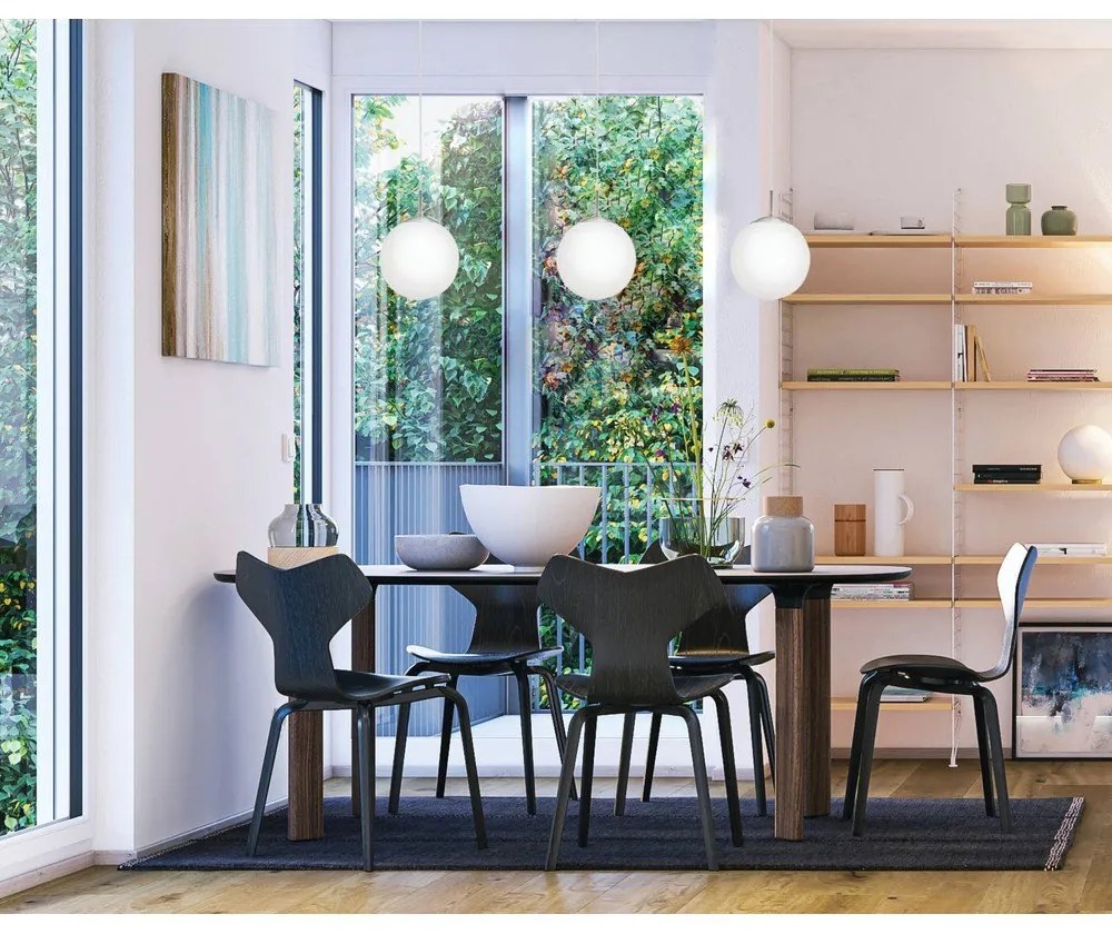 Fehér-ezüstszínű függőlámpa üveg búrával ø 20 cm RONDO – EGLO