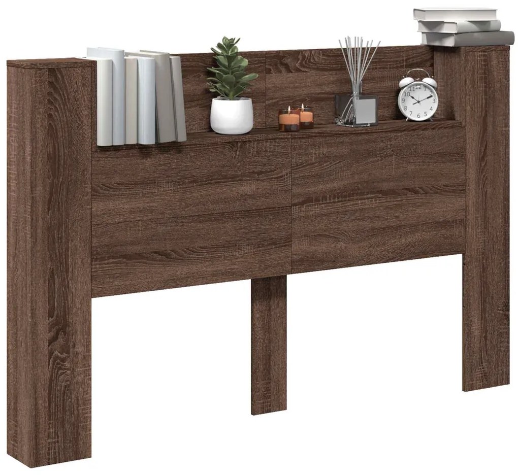 Fejtámla polcokkal Barna Tölgy 160 x 16,5 x 103,5 cm Faanyag