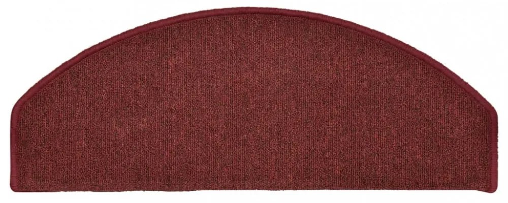 15 db-os bordó félkör alakú lépcsőszőnyegek, 65 x 24 x 4 cm, nagy