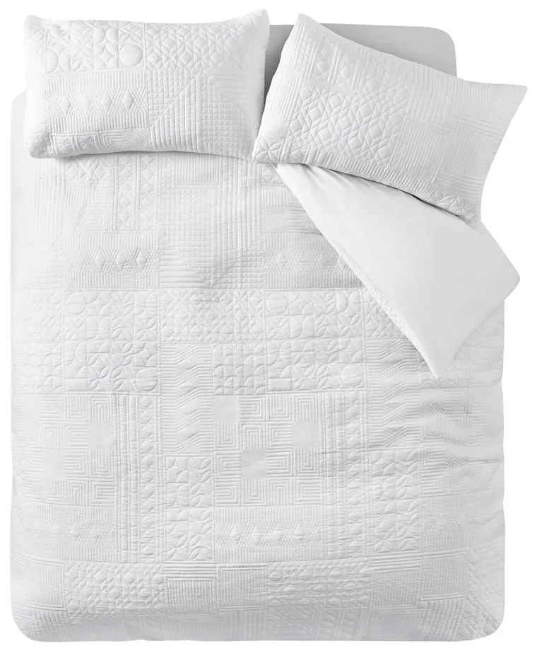 Fehér egyszemélyes ágyneműhuzat 135x200 cm Folkstone Geo – Catherine Lansfield