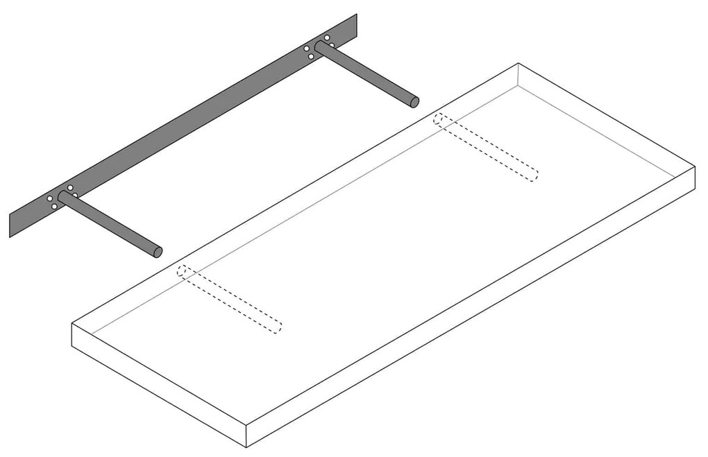 Fali polc 110 cm tölgy + konzol
