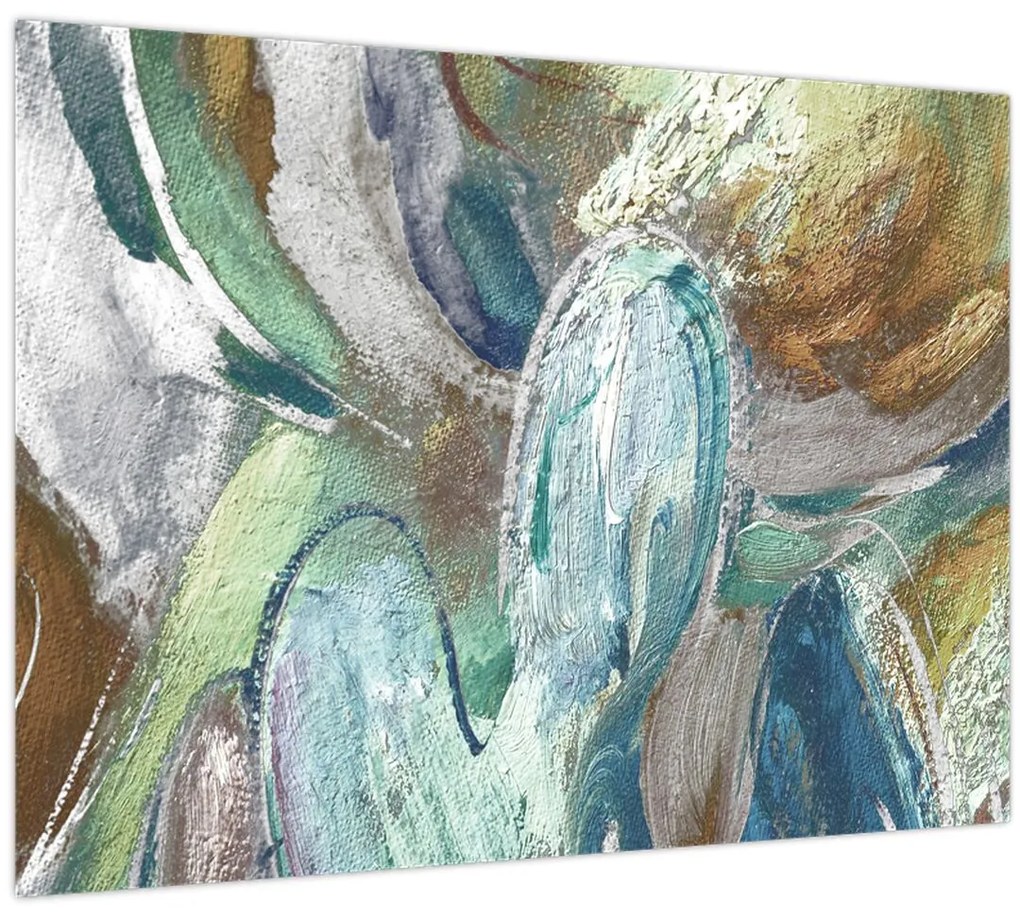 Üveg kép - Absztrakt figurás festészet (70x50 cm)