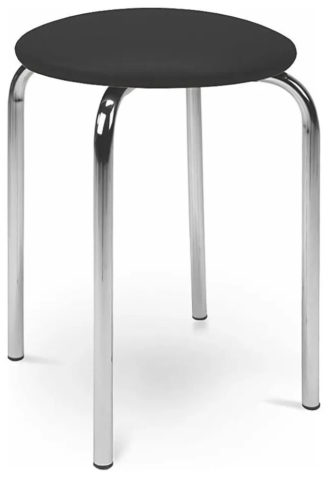 Taburet CHICO 47x41 cm fekete/króm