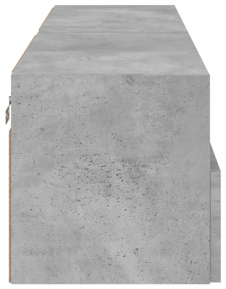 2 db betonszürke szerelt fa fali TV-szekrény 60x30x30 cm
