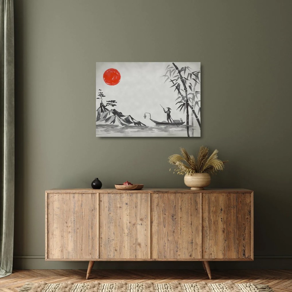 Kép - Fuji-hegy (üvegen) (70x50 cm)