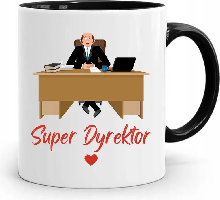 Igazgatónak Bögre Fekete Szuper Igazgató nyomott mintával